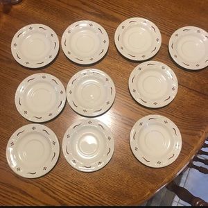 Longaberger pottery saucer plates